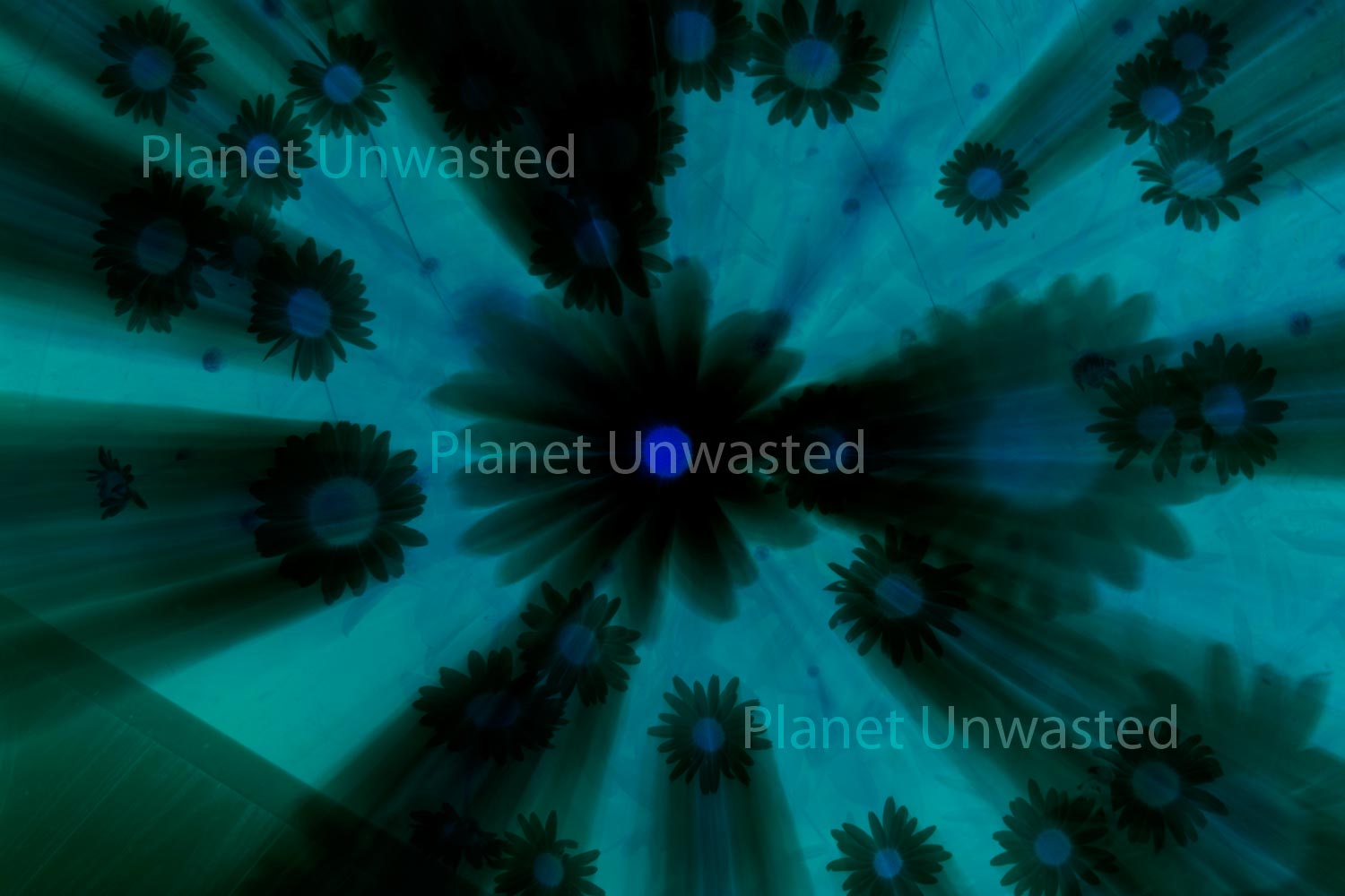 Deep Blue Daises Abstract Stock Photography, Flowers, Crafting Background