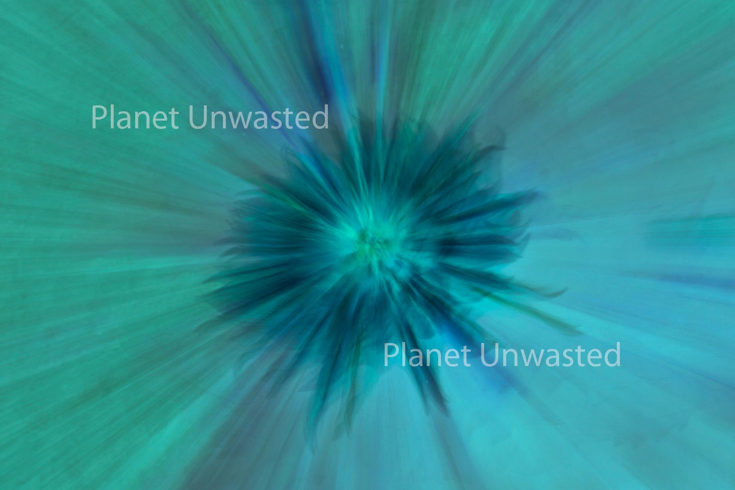 Orange Flower ICM Inverted Blue-Green Abstract Stock Photography