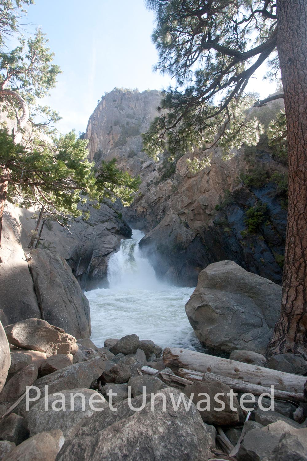 Rapids Waterfall Vertical at Kings Canyon National Park Stock Photography